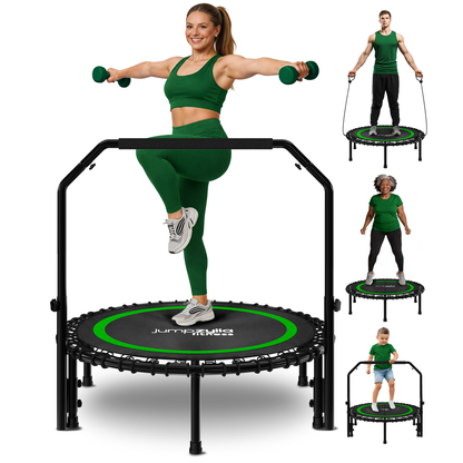 Rebounder Fitness Trampoline With Bungee Cords | ASTM Certified | Foldable | 450 lbs limit