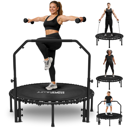 Rebounder Fitness Trampoline With Bungee Cords | ASTM Certified | Foldable | 450 lbs limit